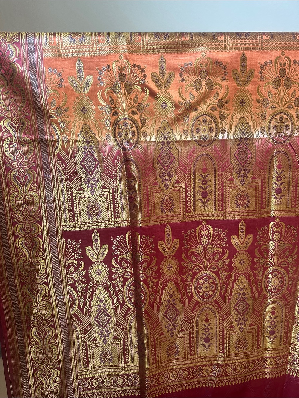 Silk brocade bollywood saree